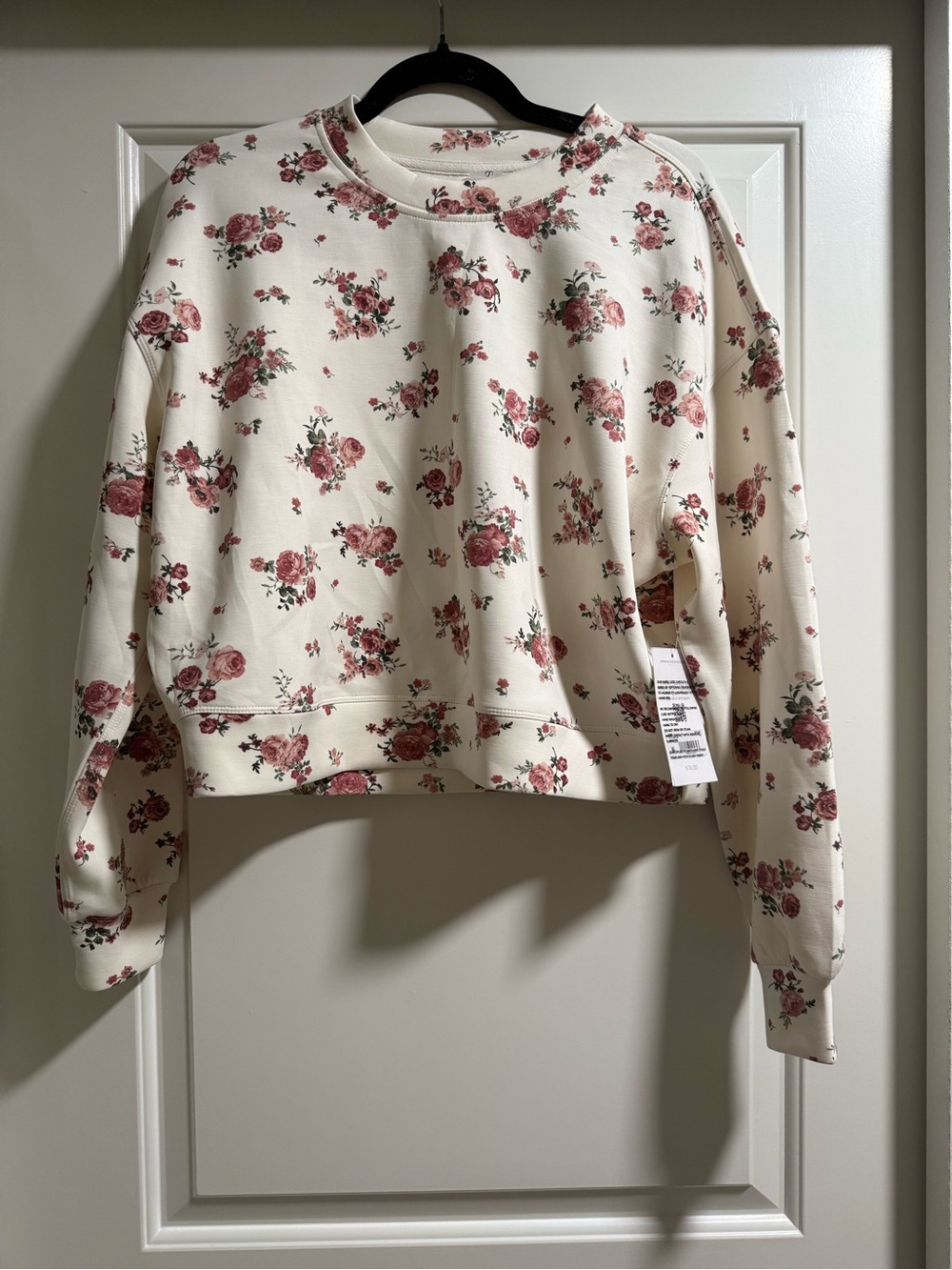 Altar'd State Cream Sweatshirt with Dusty Rose Floral Print
